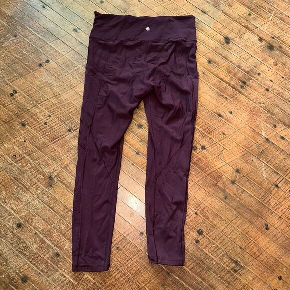Athleta maroon high impact Salutations high rise leggings - Picture 2 of 4